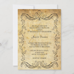 Convite De Casamento Floral Vintage