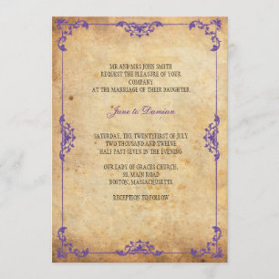 Convite De Casamento Floral Vintage