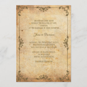 Convite De Casamento Floral Vintage