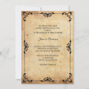 Convite De Casamento Floral Vintage