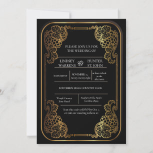 Convite de Casamento Floral Vintage Elegante Doura