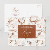 Convite de Casamento Flores Brancas e Terracota RS