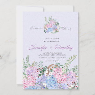 Convite de casamento Flores de hydrangea botânica