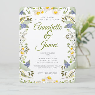 Convite de Casamento Flores de Verão