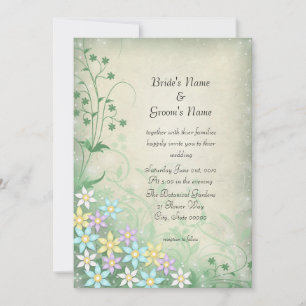 Convite de Casamento Flores Pastel Sonho de Primav