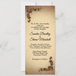 Convite de Casamento Flores Rústicas Profundas