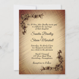 Convite de Casamento Flores Rústicas Profundas
