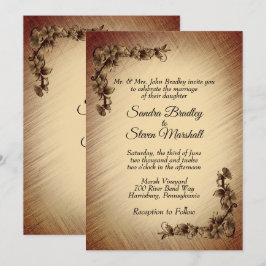 Convite de Casamento Flores Rústicas Profundas