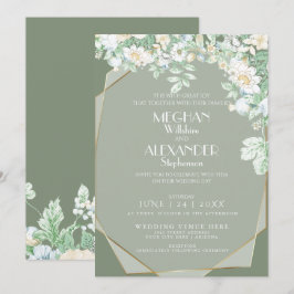 Convite De Casamento | Flores Selvagens Geométrica