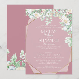 Convite De Casamento | Flores Selvagens Geométrica