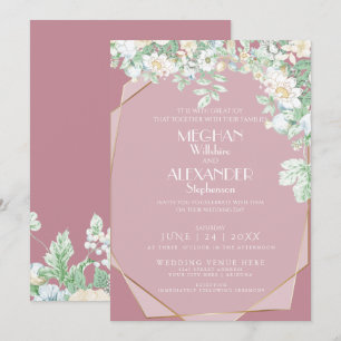 Convite de casamento  Flores selvagens geométrica