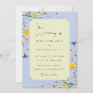 Convite de Casamento Flores Silvestres Primavera V