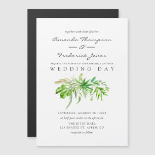 Convite de Casamento Floresta Aquarela Verde