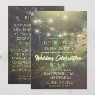 Convite de Casamento Floresta Encantada - Luzes de