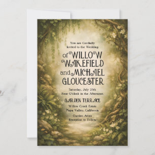 Convite de Casamento Floresta Encantada Woodland