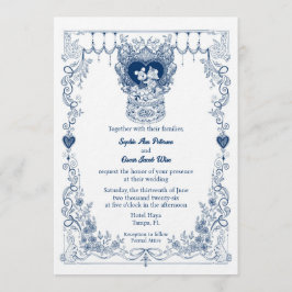 Convite de Casamento Florestal Ilustrado