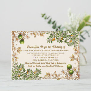 Convite de Casamento Florida Orange Blossom