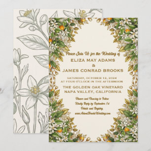 Convite de Casamento Florida Orange Blossom