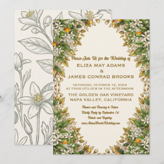 Convite de Casamento Florida Orange Blossom