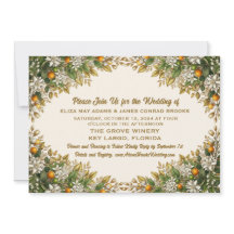 Convite de Casamento Florida Orange Blossom