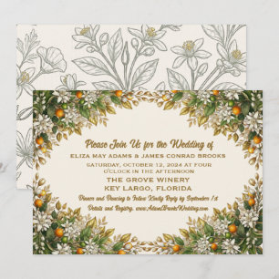 Convite de Casamento Florida Orange Blossom