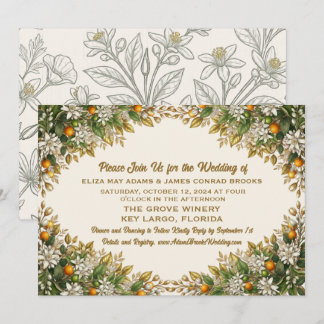 Convite de Casamento Florida Orange Blossom
