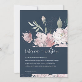 CONVITE DE CASAMENTO FLORORAL DE COR DE ÁGUA BLUSH