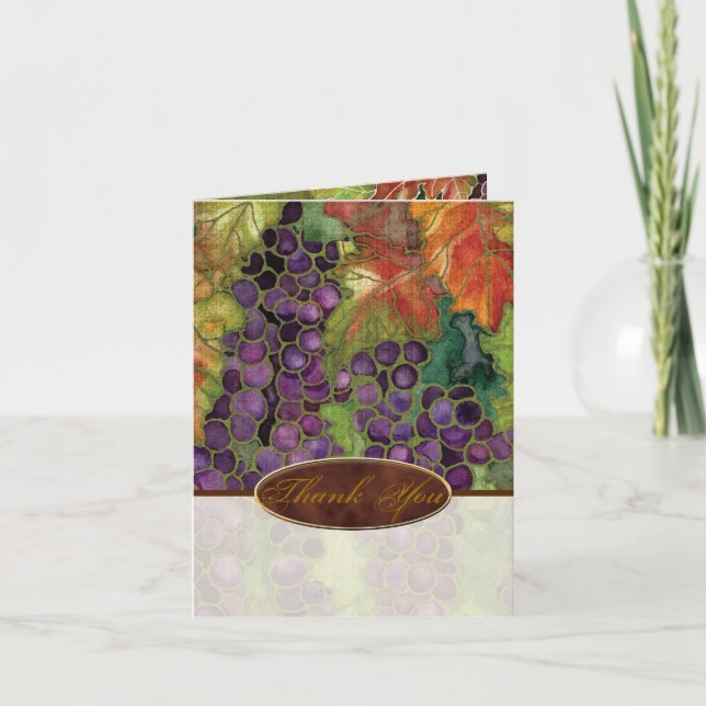 Convite de Casamento Folha de Uva Outono Obrigado (Frente)