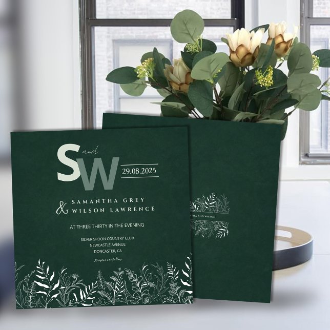 Convite de Casamento Folha Verde Botânica (Criador carregado)