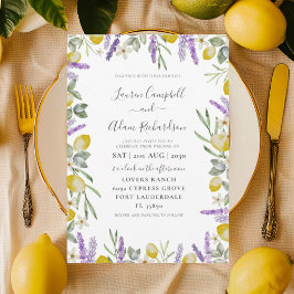 Convite de Casamento Folhagem de Limão e Lavanda R