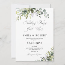 Convite de Casamento Folhagem Elegante