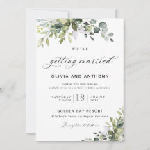 Convite de Casamento Folhagem Elegante