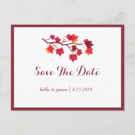 Convite de Casamento Folhas de Outono Borgonha Sav