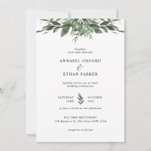Convite De Casamento Foliage Leaf