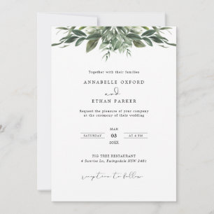Convite De Casamento Foliage Leaf