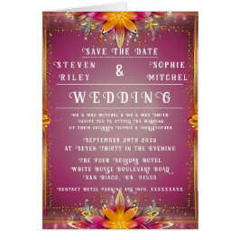 Convite de Casamento Foral Personalizável