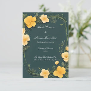 Convite de Casamento Forever in Bloom Buttercup