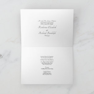 Convite de Casamento Formal Branco dos Pais da Noi