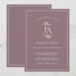 Convite de Casamento Formal com Iniciais Clássicas
