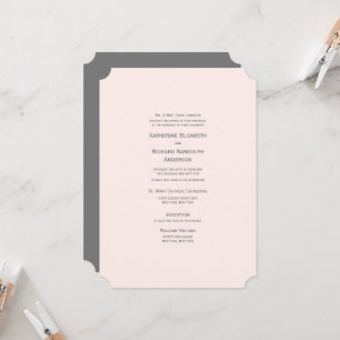 Convite de Casamento Formal e Elegante em Tom Rosa