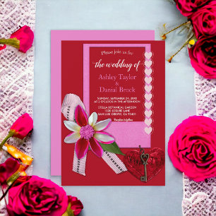 Convite de Casamento Formal Elegante com Arco de C