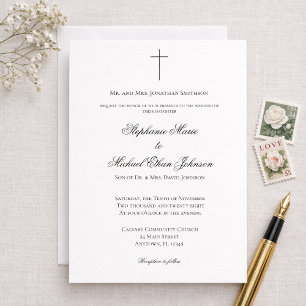 Convite de Casamento Formal Igreja Cristã MINIMALI