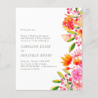 Convite de casamento Formal Laranja Cor-de-Cor-de-