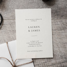 Convite de Casamento Formal Preto e Branco