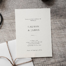 Convite de Casamento Formal Preto e Branco