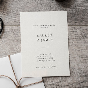 Convite de Casamento Formal Preto e Branco