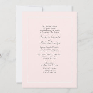 Convite de Casamento Formal Rosa Pais Divorciados 