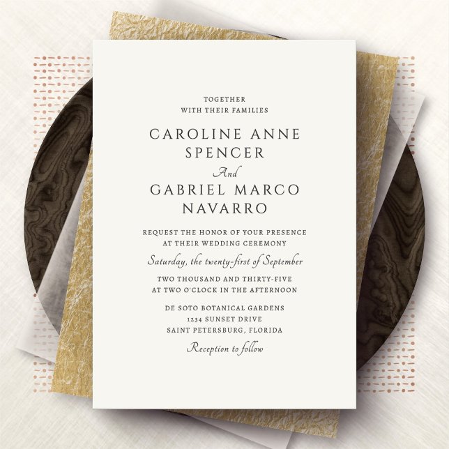 Convite de Casamento Formal Tradicional Clássico (Criador carregado)