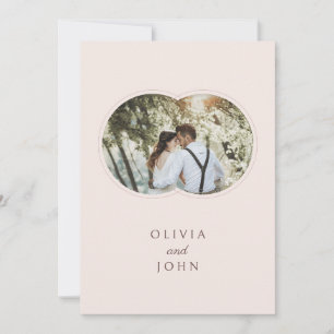 Convite de Casamento Foto Anéis Românticos