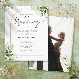 Convite de Casamento Foto Arco Dourado Verdejante 